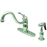 Kingston Brass KB1571BLBS Victorian Deck Mount Kitchen Faucet with Sprayer, 9-1/8-Inch, Polished Chr