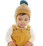 【SEBLES】 ベビー パイナップル風 キュート ニット帽 赤ちゃん 6カ月 ～ 3歳 全2色 サイズ 40cm ～ 52cm クロスセット (イエロー)