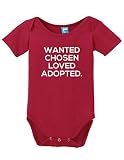 Wanted Chosen Loved Adopted Printed幼児ボディスーツベビーロンパース カラー: レッド