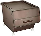 山善(YAMAZEN) オープンボックス フタ付き収納ボックス 4個組 深型 キャスター付き スモークブラウン