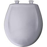 Round Closed Front Plastic Toilet Seat with Cover, Lilac Grey [並行輸入品]