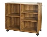 収納ラック キャスター付き 本棚 奥行25cm (ブラウン)