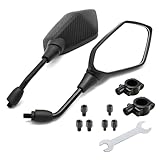 ELIFEPARTS 汎用 バイクミラー M10 正ネジ L/R オートバイミラー カーボン黒
