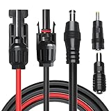 Cleqee 1.4m 16AWG ソーラーパネルからDC 5.5mmx2.1mmアダプターケーブル DC8mm DC 4mmx1.7mm のアダプター付き ソーラーコネクター 延長ケーブル ポータブルバックアップ 太陽光発電機用