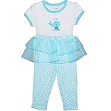 カーターズ（Carter's）【クジラ親子の象徴セットアップ】女の子用スプラッシュくじら親子の半袖ボディースーツ&アクアブルー水玉模様チュールフリル付きパンツ上下2点セット 3months 3ヶ月用 