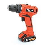 【TOKUYI】コンパクト ドライバードリル 充電式 1500mAh 12v 　23N・M最大トルク　2階段変速　17+1トルク調整　正逆転可能 照明機能 29本ビット 日本語説明書付き コードレス 