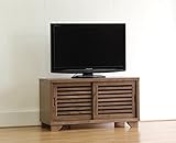 日本製 和風モダン 幅90cm ロータイプテレビボード 桐製 完成品 (ライトブラウン)