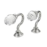 2pcs round silver glass crystal curtain tie back holdback