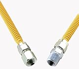 Flextron FTGC-YC12-24C 24 Flexible Yellow Epoxy Coated Gas Line Connector with 5/8 Outer Diameter an