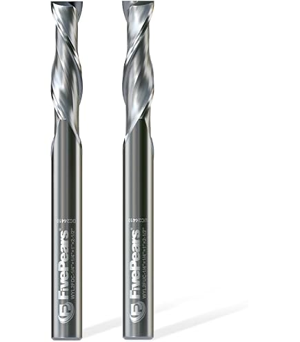 FivePears 1/4" Shank Compression Spiral Router Bit - 1/8" Cutting Diameter, 3/4" Cut Length, Carbide
