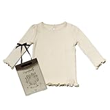 代官山オーガニックコットン専門店 Organically（オーガニカリー）オーガニックコットン　テレコ長袖Tシャツ オフホワイト 110cm