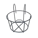 OUNONA ハンギングポット 植物ポットホルダー　メタル　フラワーポットホルダー　取り外し可能フック　ガーデンホームオーナメント　アイロンハンガーラック　サイズM（ブラック）