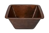 プレミア銅製品bs15db3 15 " Square Hammered銅バー/準備シンクW / 3.5、 15 Inch BS15DB3 1