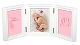 品質木製フレームと赤ちゃんの手形やフットプリントのための記念キットをキャスティングBabyInデラックス