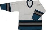 Boys Hockey Jersey Ccm Sharksホワイト/ティール(ライト)ユースサイズL / XL