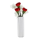 Rachel's Choice 20CM 陶製花瓶 円柱形 インテリア マットホワイト