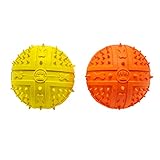WELLVIE 犬用 噛むボール ２個 セット 中型犬 小型犬 犬 おもちゃ 音の出るおもちゃ ペット用品 噛むおもちゃ 噛む ボール 歯磨き 虫歯予防 ストレス解消 運動不足対策 ラグビー 犬おもちゃ ペットグッズ (Ｌサイズ)