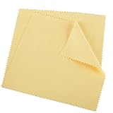 SHiZAK 銀みがきクロス 大判 20*20cm クリーニングクロス ポリッシュ 超微粒子研磨剤入り 黒ずみ取り 黄色い 2枚入り