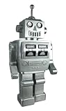 メタリックシルバー1960年のロボット貯金箱コインお金
