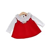ベビー服 子供服 女の子ワンピース Pojour 長袖ドレス 可愛いスカート 秋冬2セット オシャレ 通園 発表会 旅行 記念日 プレゼント 赤