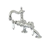 Kingston Brass CC2004T1 3-3/8-to-10-Inch Adjustable Spread Deck Mount Vintage Leg Tub Filler with H&