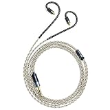 GUCraftsman 6N シングルクリスタル シルバー 2.5mm/3.5mm/4.4mm アップグレード/交換用イヤホンケーブル ゼンハイザー IE200 IE300 IE600 IE900用 (4.4mmプラグ)