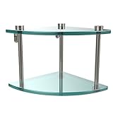 Allied Brass NS-3-BBR Double Corner Glass Shelf Antique Pewter [並行輸入品]