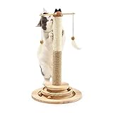 Yokee 猫 爪研ぎ ポール つめとぎ 安定 頑丈 サイザル麻 小型 キャットタワー 木製 猫 おもちゃ