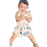 Domybestベビー服　子供服　ロンパース ボディスーツ カバーオール 連体服 ジャンプスーツ　女の子　花プリント　赤ちゃん カジュアル 春　夏 　新生児　赤ちゃん　出産祝い　普段着 撮影　誕生日　