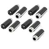 uxcell イヤホンジャックソケット　プラスチック　ブラック　シルバートーン　ヘッドホン　4極プラグ　3.5mm　オスソケット