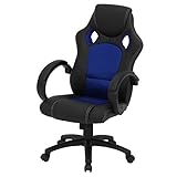 不二貿易 レーシングチェア サーキット 合成皮革 ブルー 55571