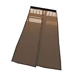 ULTY マジックテープ式 玄関用 網戸 キット 万能 風を取り込み 虫を入れさせない 換気 部屋 (ブラウン) UL-MAZIAMI-BR