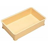 コンテナ ｺﾝﾃﾅ大型浅ｸﾘｰﾑ [外寸64.4 x 41.8 x 9.2cm ・内寸60.4 x 37.8 x 7.6cm] ポリプロピレン樹脂 食洗機可 (7-124-11) 料亭 旅館 和食器 飲食店 業務用