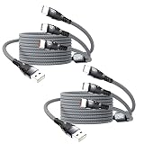 SIQIWO USB A - USB C ケーブル [3.1A/1.2M/2パック]、QC 3.0 USB タイプ C 急速充電スプリッターコード、3つのUSB Cアダプターポート付き、iPhone 15 16/Samsung Galaxy S26 S25 A73/Pixel/Nexus/LG/Huawei/SonyXperia/Fujitsu/PS5に対応