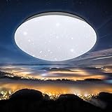 YuH LEDシーリングライト 星空効果 24W ~6畳 昼光色 省エネ 長寿命 高演色 簡単取付 天井照明 屋内照明 和室 洋室 居間 寝