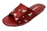 [パンジー] 婦人 レディース スリッパ 室内履き ルームシューズ【8689】 レッド Mサイズ(23-23.5cm)