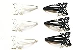 24 pcs Cuteバタフライヘアスナップクリップサイズ40 mmブラック&ホワイト