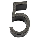 Yihiro アルミ合金 表札 数字ナンバー 5 横35x縦60x厚さ30mm ブラック