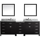 Virtu USA md-2193-wmsq-es-002 Caroline Parkway 93 "ダブルバスルームVanity with Marble andスクエアシンク上部をポリッシュクローム