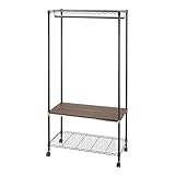 ルミナス ウッドシェルフ付ラック ポール径25mm ワードローブ(衣類収納) 幅91.5×奥行46×高さ178.5cm WS9018-3BR WS9018-3BR