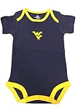 West Virginia Mountaineers 2つトーンNCAA College新生児幼児赤ちゃんクリーパー カラー: ブルー