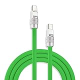 Chubbycable Chubby 2.0 USB C 240W 高速充電ケーブル シリコン ソフト 丈夫 USB C ケーブル 極厚 充電ケーブル iPhone 17-15 Series iPad対応 グリーン Type-C to Type-C 3.3FT