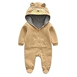 Zhhlaixing ベビー ロンパース カバーオール Newborn Infant Baby Winter Thick Hooded Romper Jumpsuit Bodysuit Outfit 