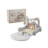 Sarinyベビージム プレイマット新生児プレイマット ファッションおもちゃ赤ちゃん 玩具 折り畳み マット ベビーマット 幼児おもちゃ 室内遊具 知育 おもちゃ 赤ちゃん 感覚刺激 出産祝い プレゼント（クッションの柄はランダムで発送されます） (グレー)