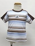 【rabbit　moon ラビットムーン】ボーダーTシャツ☆ブラウン×ブルー<br>9-12M