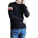 Gaosa　秋冬　メンズ　 長袖　クルーネックセーター紳士　防寒　上品　シンプル　大きいサイズ　お兄系　男性用 (XXL, 黒)