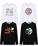 [Daycloth] Tシャツメンズ 長袖 綿100% 4点セット プリント インナーシャツ 丸襟 肌着 メンズ 長袖 柔らかい 快適 ロングtシャツ メンズ おしゃれ ろんてぃーメンズ 服 春秋冬(ミックスカラー2、M)