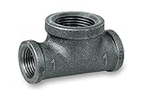 Everflow Supplies BMBT0121 Black Malleable Bull Head Tee Fitting with Female Threaded Connections, 1