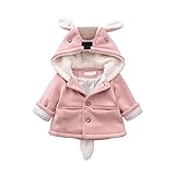 Pojour ベビー服 子供服 女の子 秋冬 防寒 ソフトカーディガンコート おしゃれ かわいい尾ジャケット フード付き 厚手 長袖 暖かい ベビールームウェア 普段着 カジュアル 旅行 記念日 プレ