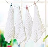 Baby Bath Washcloths, 100% Natural Cotton Towels,Gauze,6 layers, No-Dyes, Perfect Gift for Sensitive